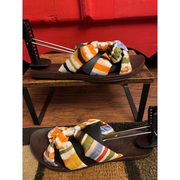 Blowfish Size 9.5 Sandals Guppy Love Striped Cloth Summer Shoes Worn Once EUC - Picture 2 of 7